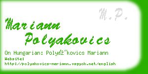 mariann polyakovics business card